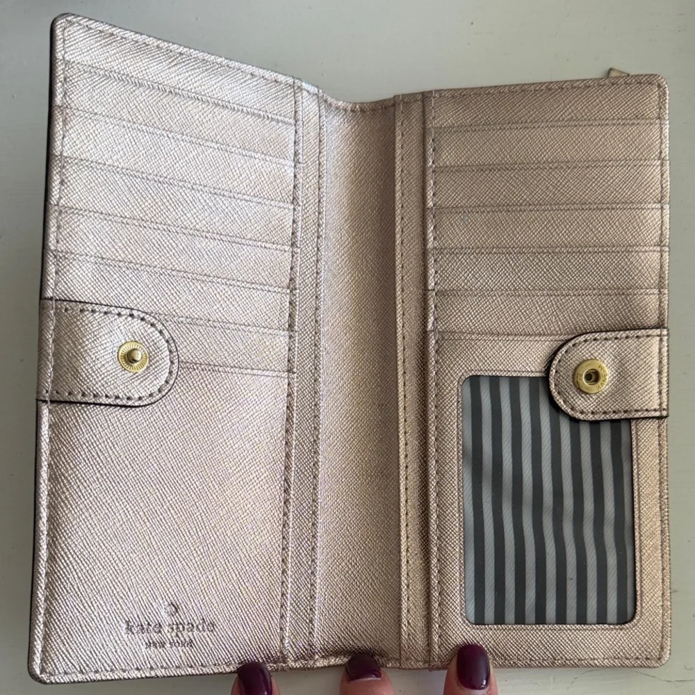 Kate Spade Rose Gold Metallic Wallet - Picture 2 of 3